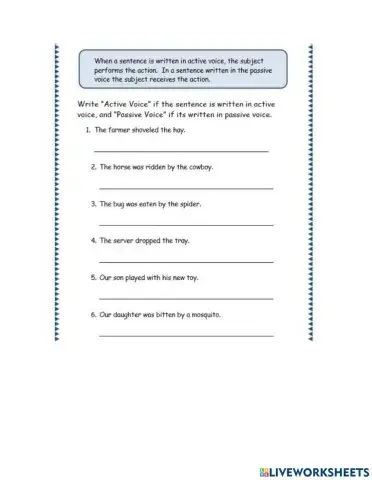 Active and Passive, Homophone, sequencing