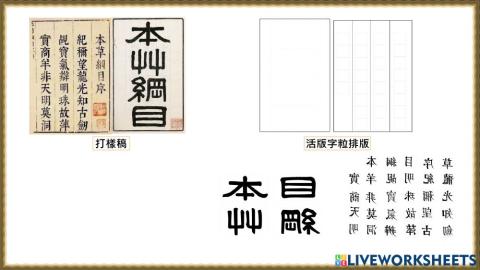 本草綱目活版字粒