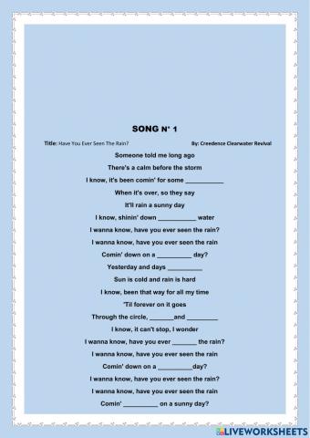 Have You Ever Seen The Rain?