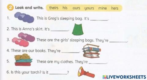 Year 4 : Helping Out (Possessive Pronouns)