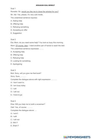 Offer and Suggestion