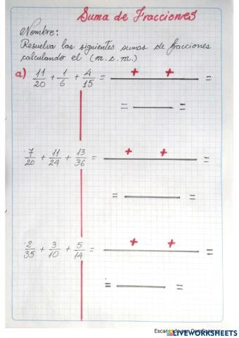 Suma de fracciones