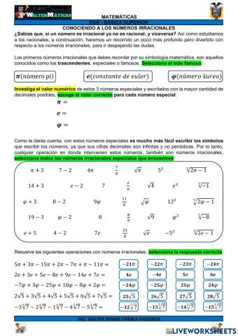 M09W10 Conociendo a los números irracionales