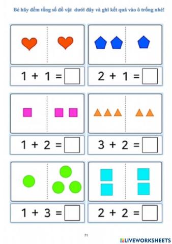 Bài tập toán mầm non