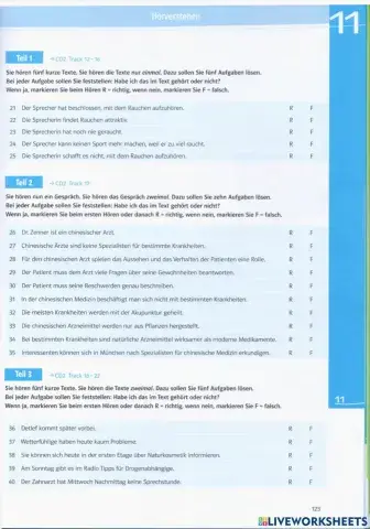 Lek 11. Hören Teil 1,2,3