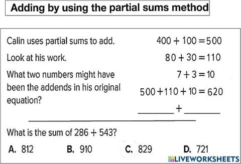 Use Partial Sums to Add 1