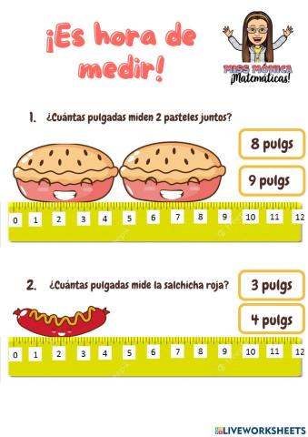 Medidas de longitud: pulgadas-pies-yardas