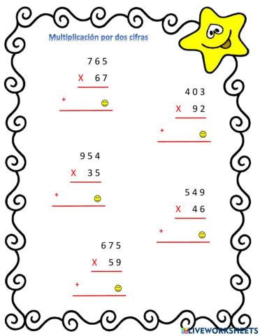 Multiplicación por dos cifras