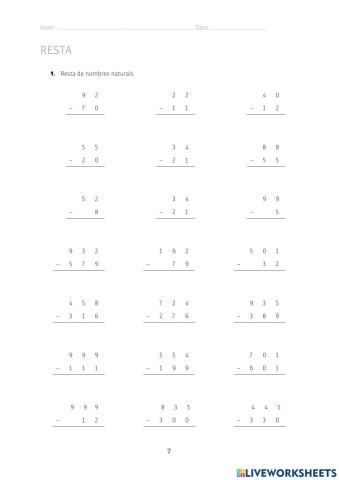 Restes portant 5è - 7