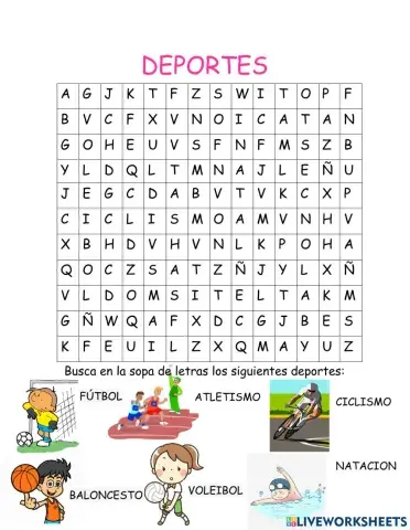 Deportes (sopa de letras)