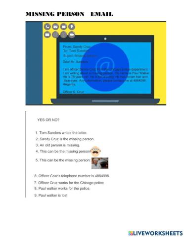 Missing person police email