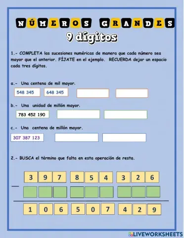 Números con 9 dígitos