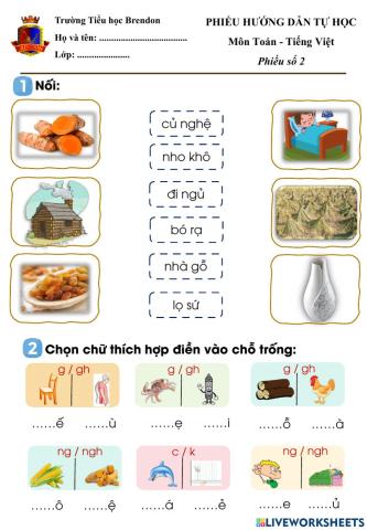 Phiếu Toán - Tiếng Việt (2)