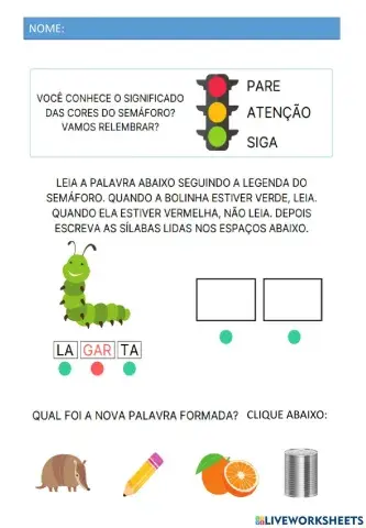 Lagatinha comilona novas palavras