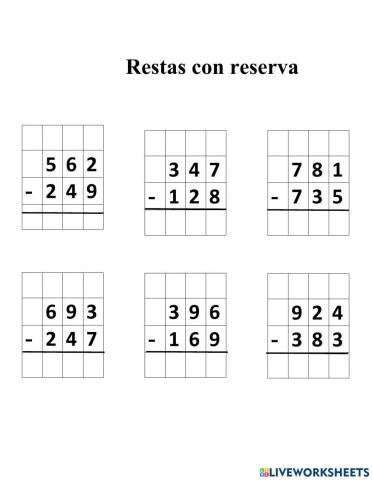 Restas con reserva