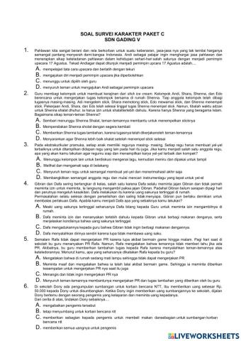 AKM-Survei Karakter Paket C (1-30)