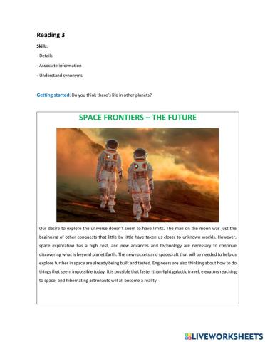 Space Frontiers - The Future