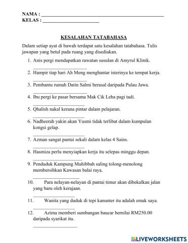 Kesalahan tatabahasa