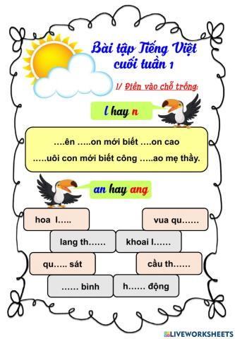 Bài tập Tiếng Việt 4 - cuối tuần 1