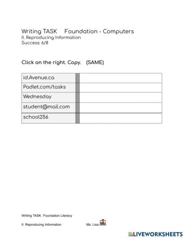 FL Writing TASK - Computers