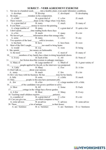 Subject - verb agreement