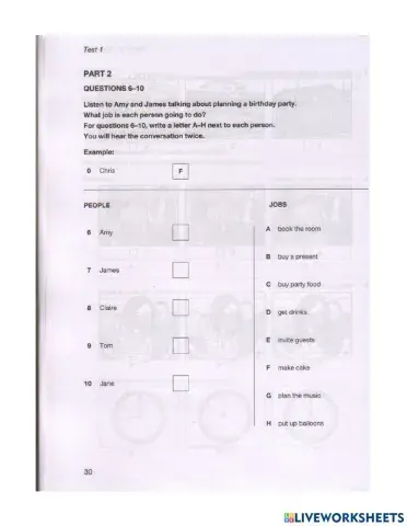 Ket 7 Test 1 Paper 2 Listening Part 2,3,4,5