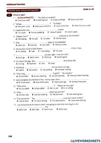 Tense revision active and passive