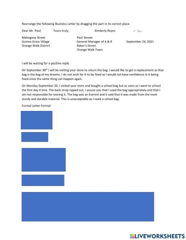 Formal letter blocked format