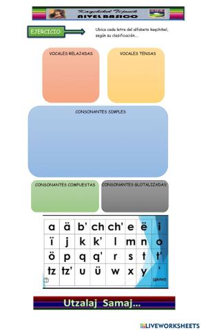 Clasificaci0on del alfabeto kaqchikel