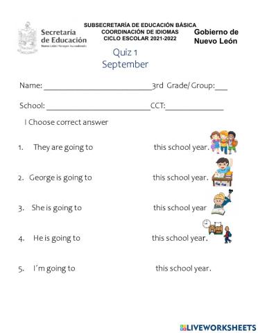 Quiz 1 september 3rd grade