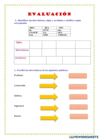 Siglas, abreviaturas, acrónimo