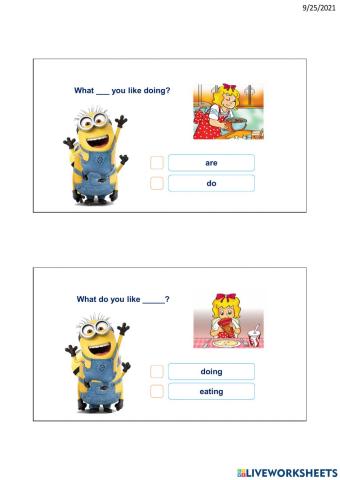 Unit 7: What do do like doing?