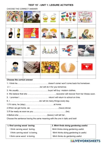 Grade 7 Unit 1 MY HOBBIES