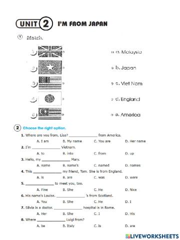 Unit 2-Where are you from?