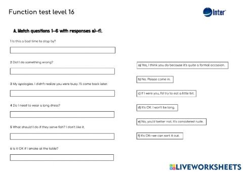 Function test level 16