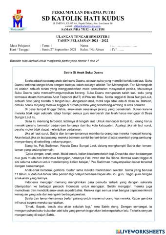 Pts ganjil tema 1 kelas 4