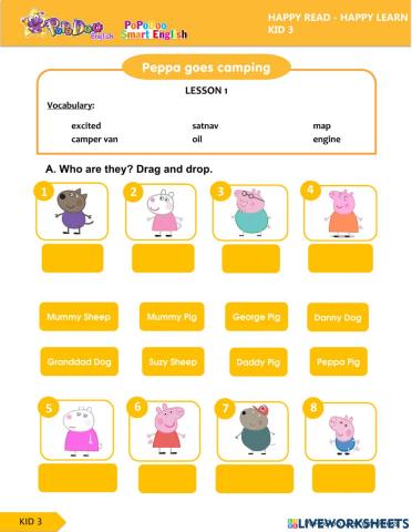 Peppa goes camping lesson 1