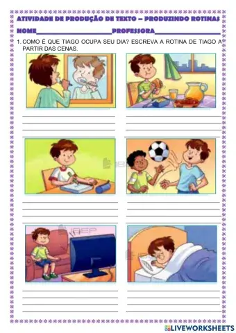 Produção de texto- rotina