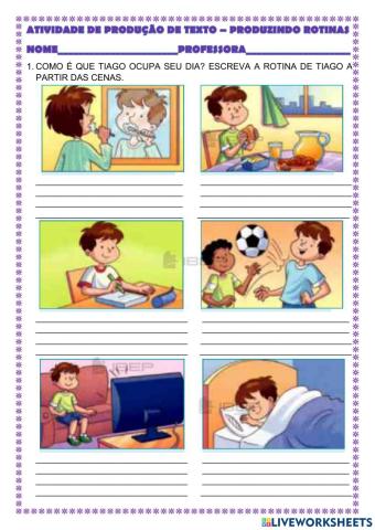 Produção de texto- rotina