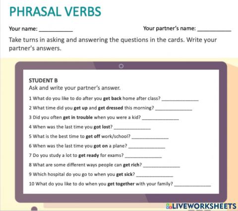 Phrasal verbs B