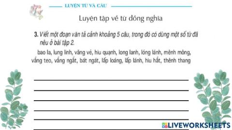 Bai tap ve nha bai 3 LTVC LT từ đồng nghĩa