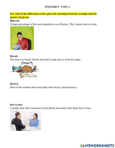 E9 - Unit 4 - Vocabulary and Reading (2)