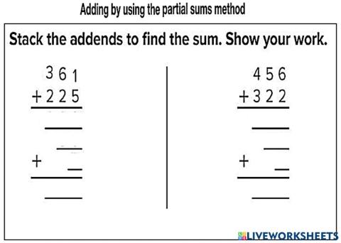 Use Partial Sums to Add 3