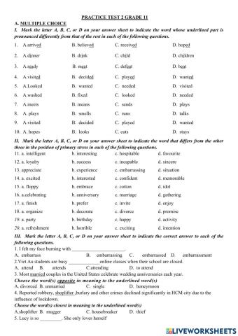Grade 11 practice test 2