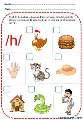 Phonics k, h,e