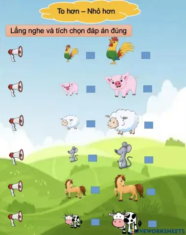 To hơn - Nhỏ hơn