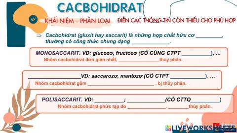 Ôn tập kiến thức cacbohidrat