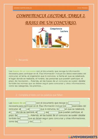 Competencia lectora. Tarea 2.