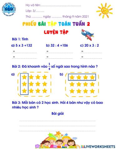 T3-T2-LUYỆN TẬP (phiếu số 2)