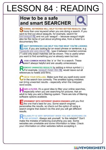 How to be a safe and smart searcher